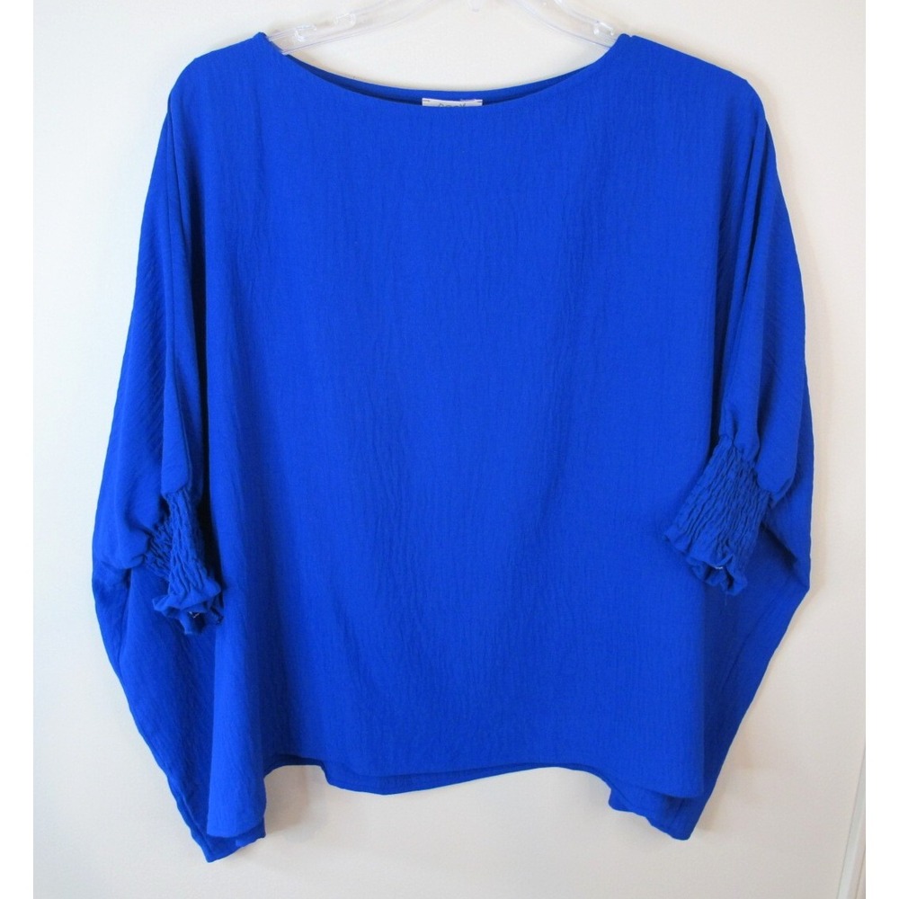 Oddy Royal Blue Oversized Boatneck Blouse Women's Small - NEW!